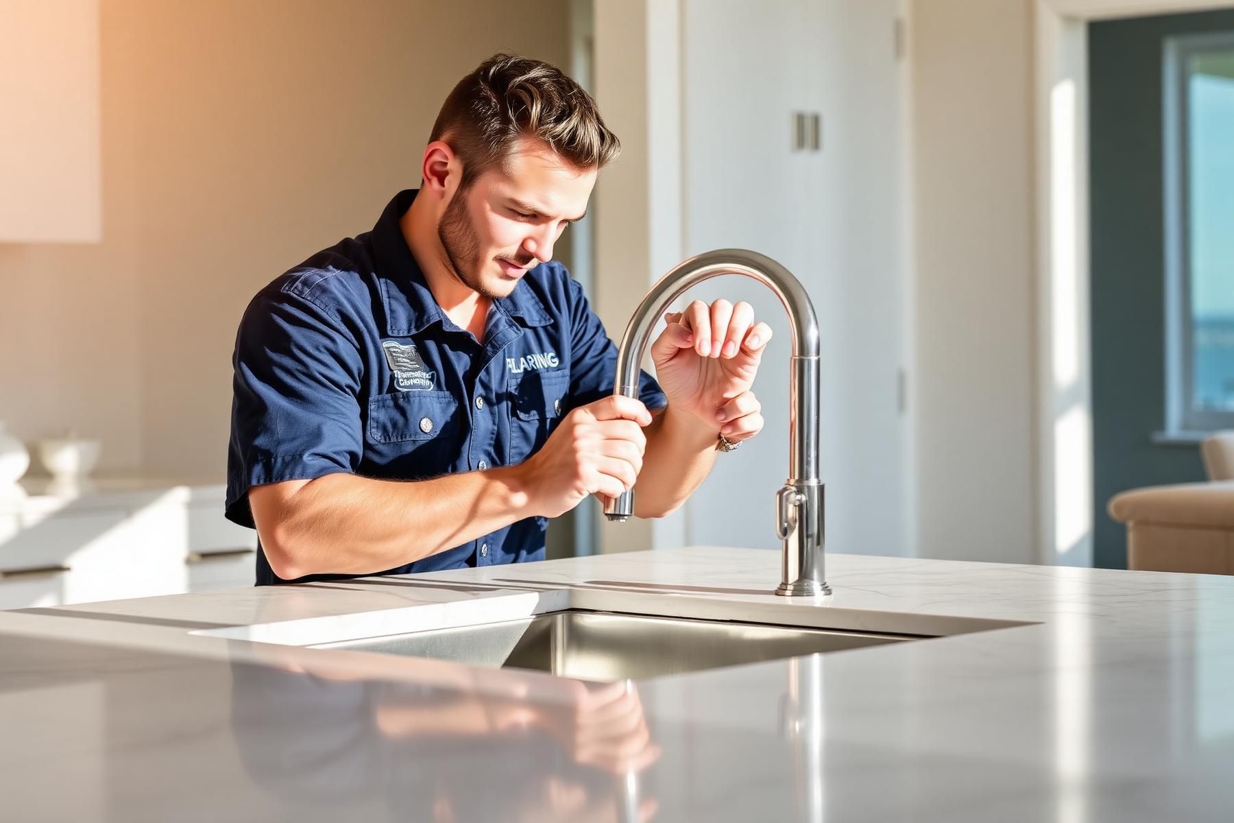 Modern kitchen sink and faucet in a Hollywood, FL home